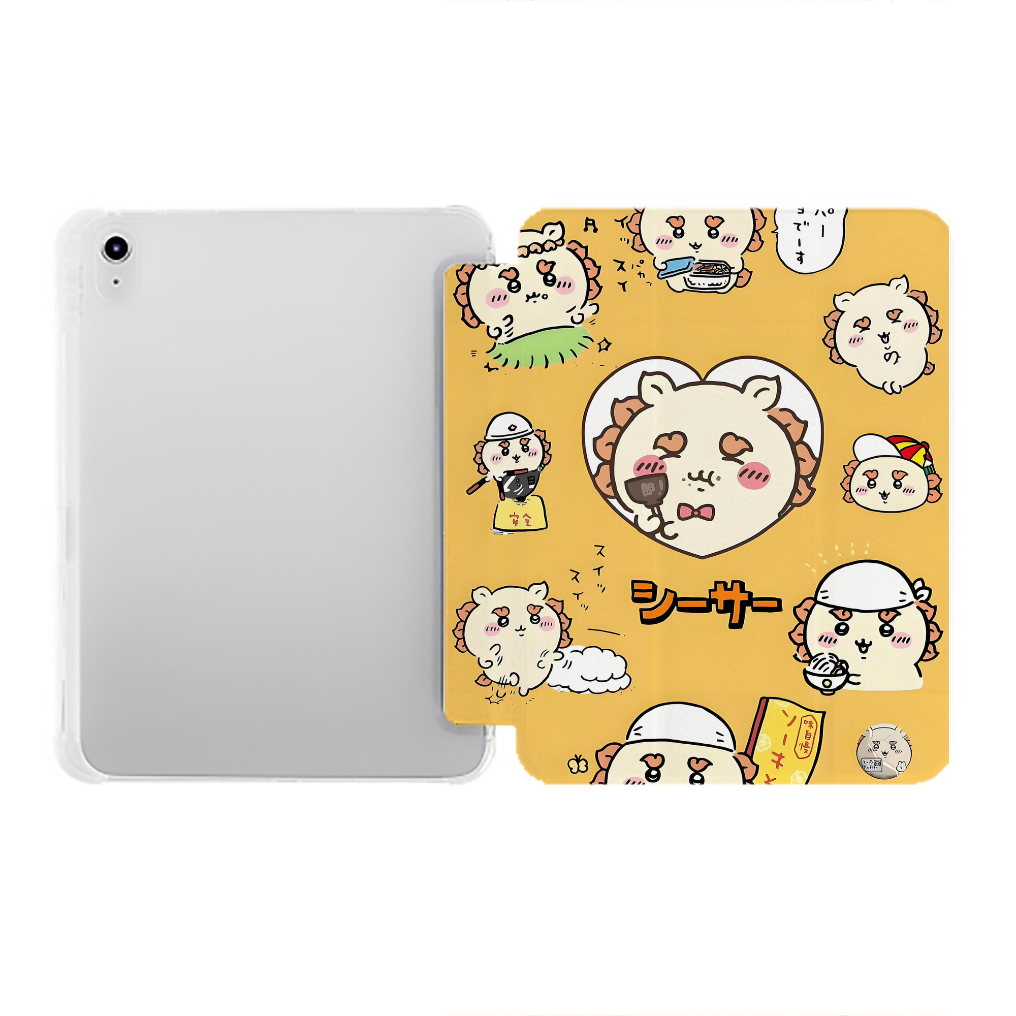 （画像用） ちいかわ Chii-kawa IPad ケース ペン収納付き 三つ折りスタンド PUレザー×シリコン 対応機種9.5/10.5/10.9インチ
